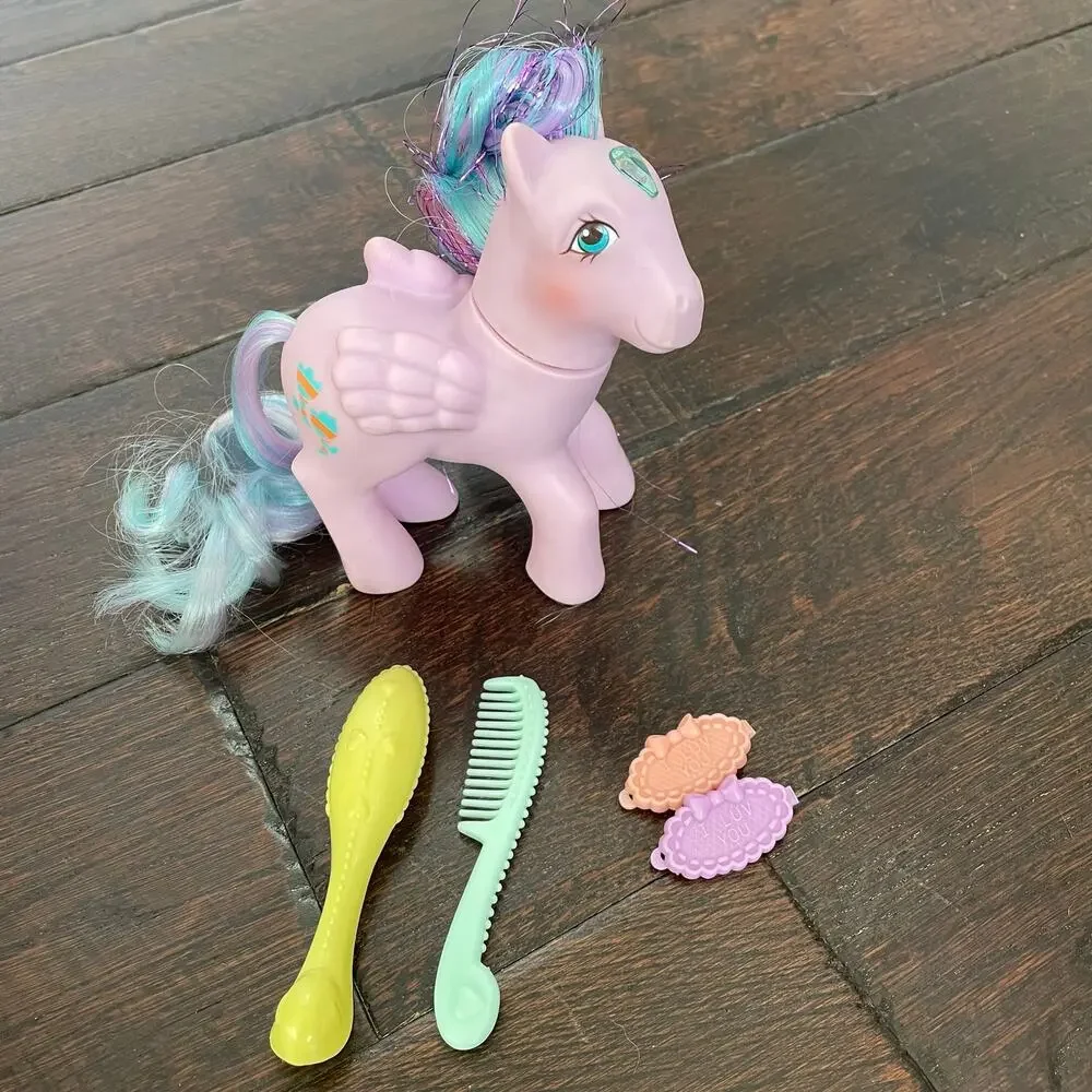 My Little Pony Brilliant Bloom w/ Brush Comb & 2 I Luv You Barrettes MLP READ